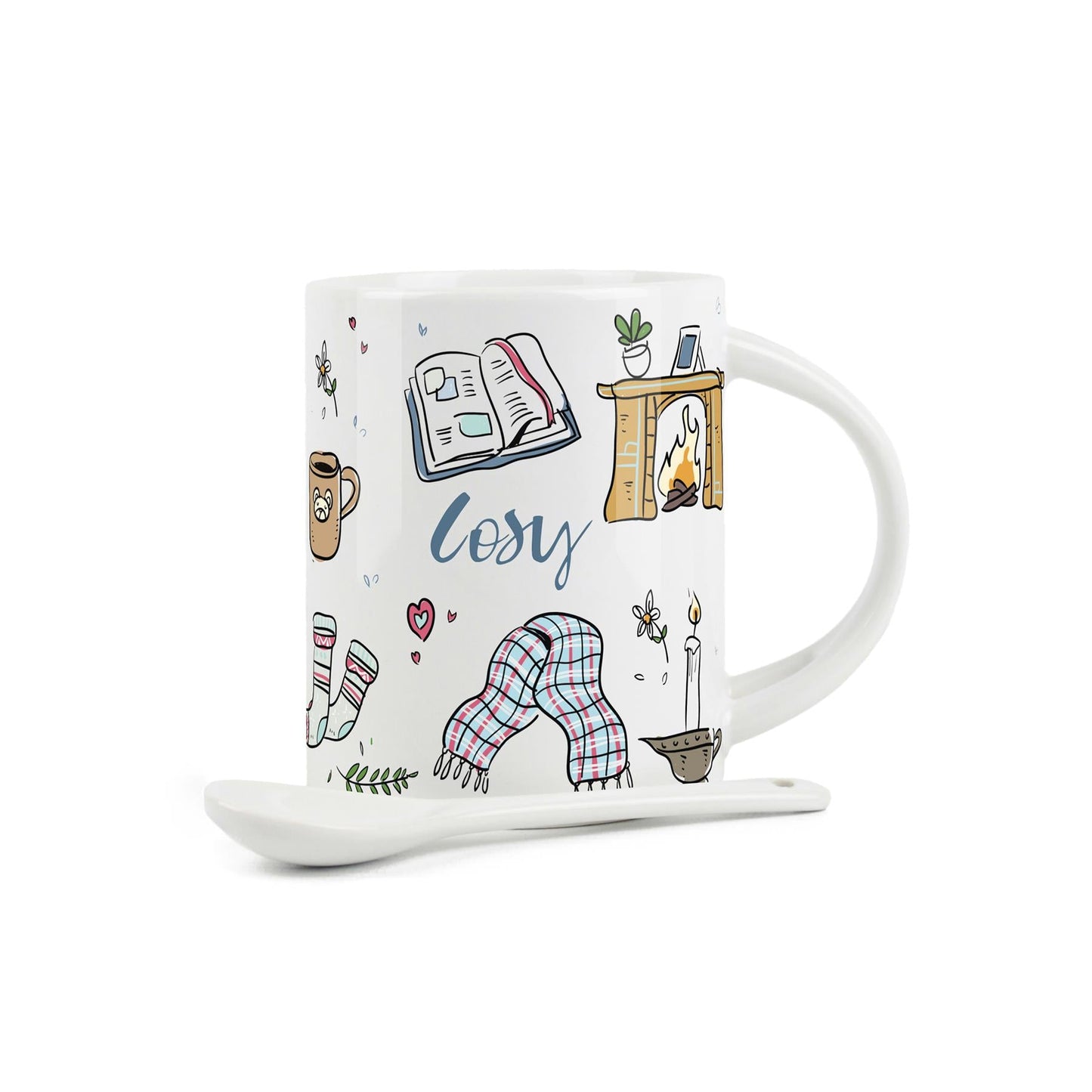 Cosy Hot Chocolate Mug & Spoon Set