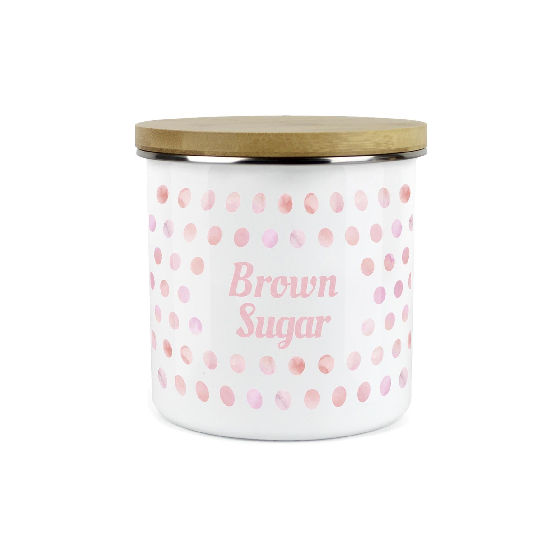 Purely Home Kitchen Polka Dot Pink Food Storage Canister - Brown Sugar