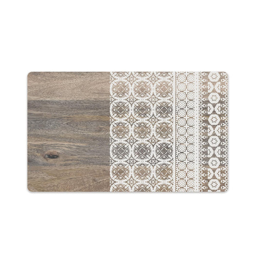 Moroccan Wood themed placemat.