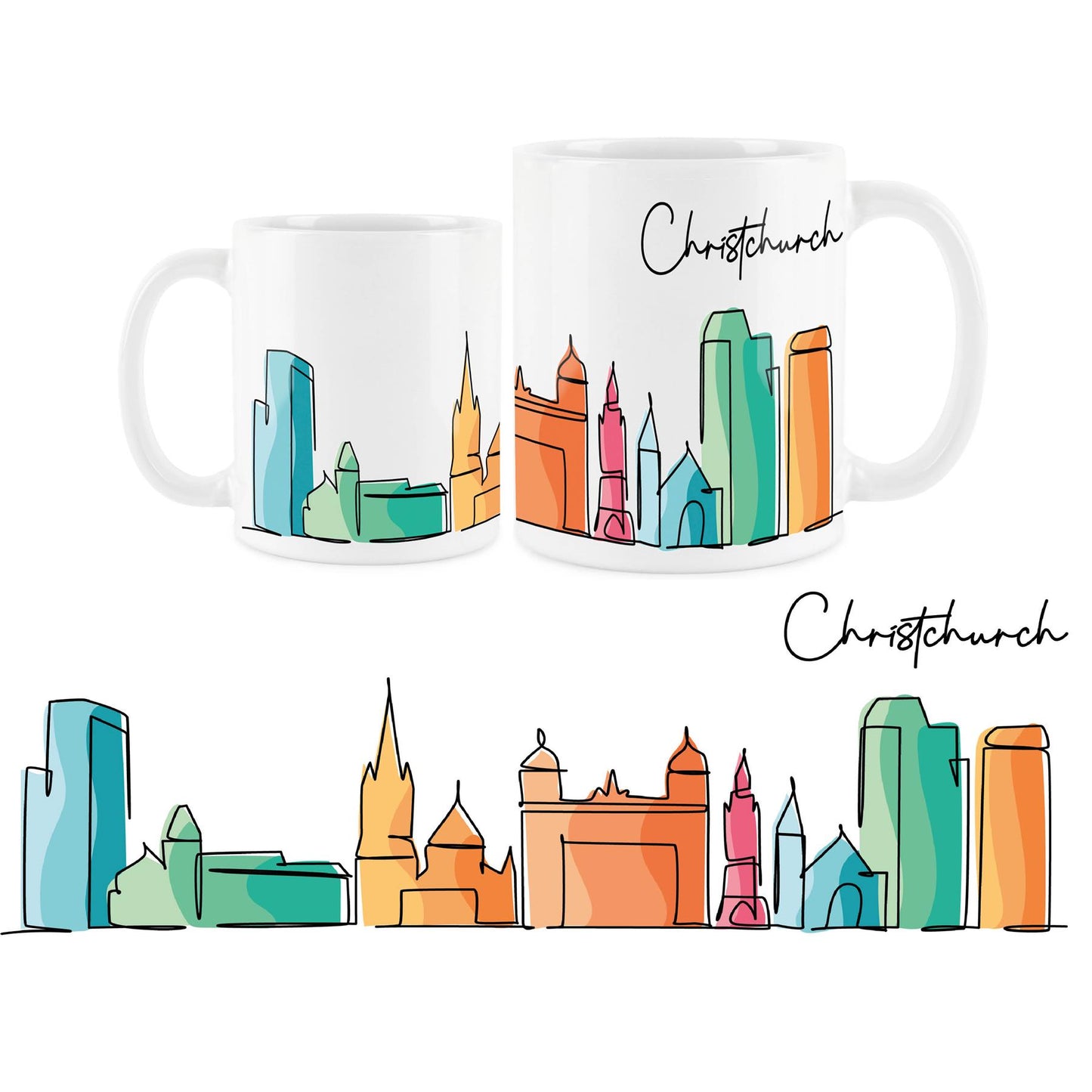 Colourful City Skyline Mug