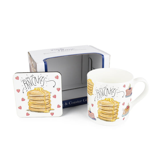Life's Better with Pancakes Mug & Coaster Gift Set