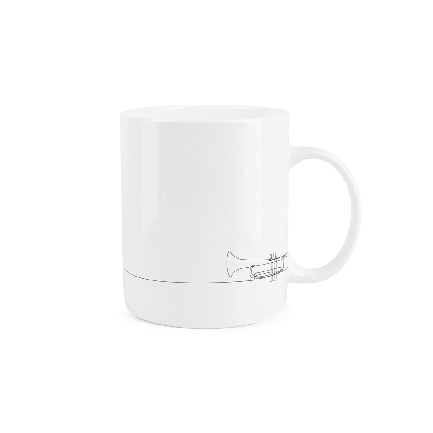 Lovely bone china mug with a trombone drawing.