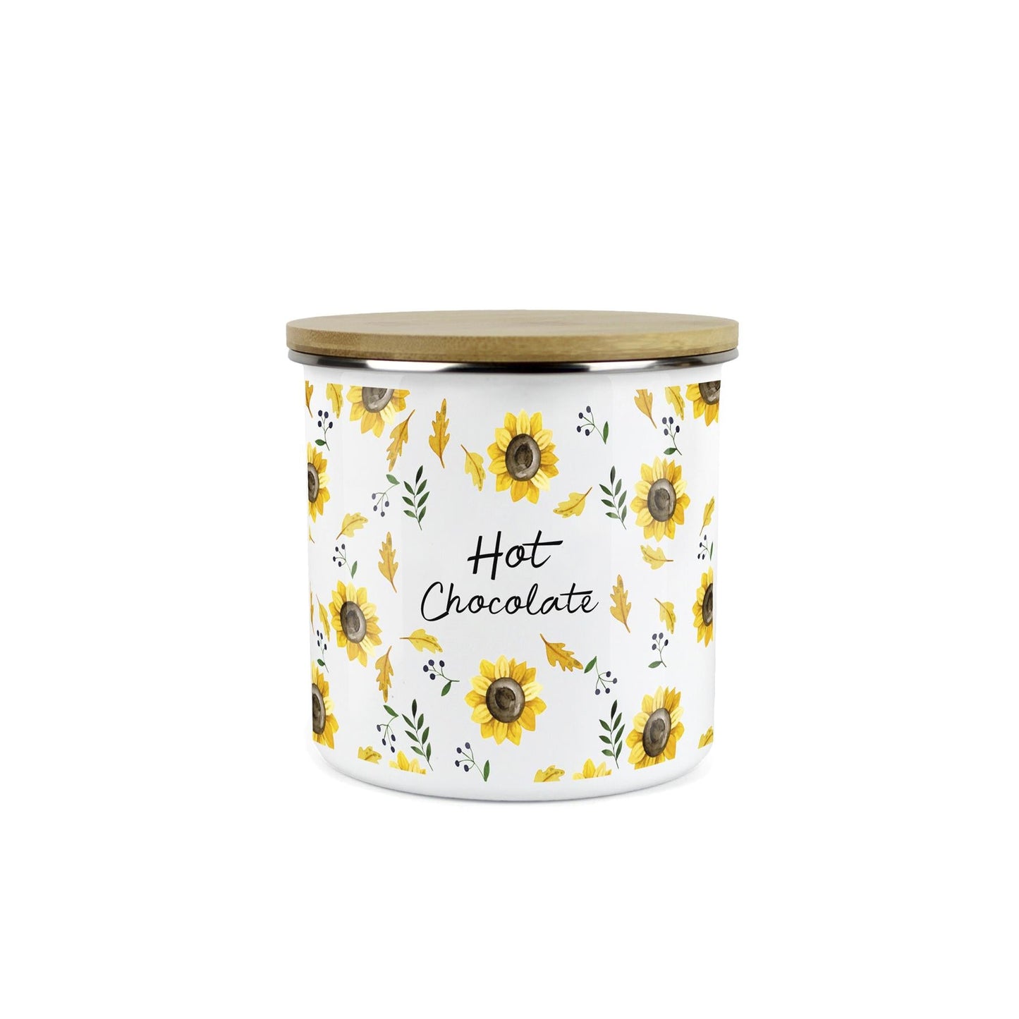 Hot Chocolate Storage Canister - Sunflowers Yellow Kitchen Storage Jar
