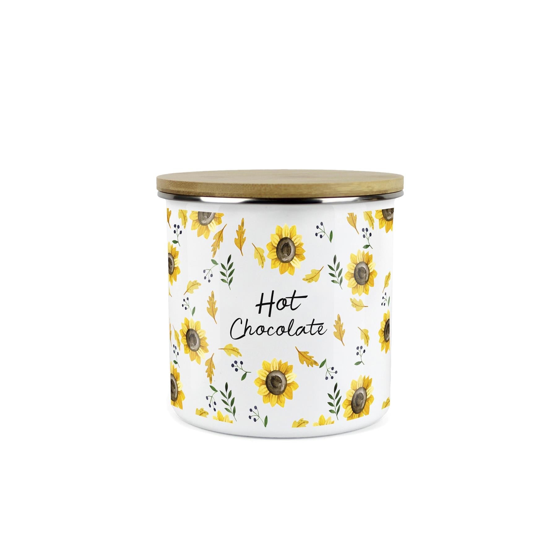 Hot Chocolate Storage Canister - Sunflowers Yellow Kitchen Storage Jar