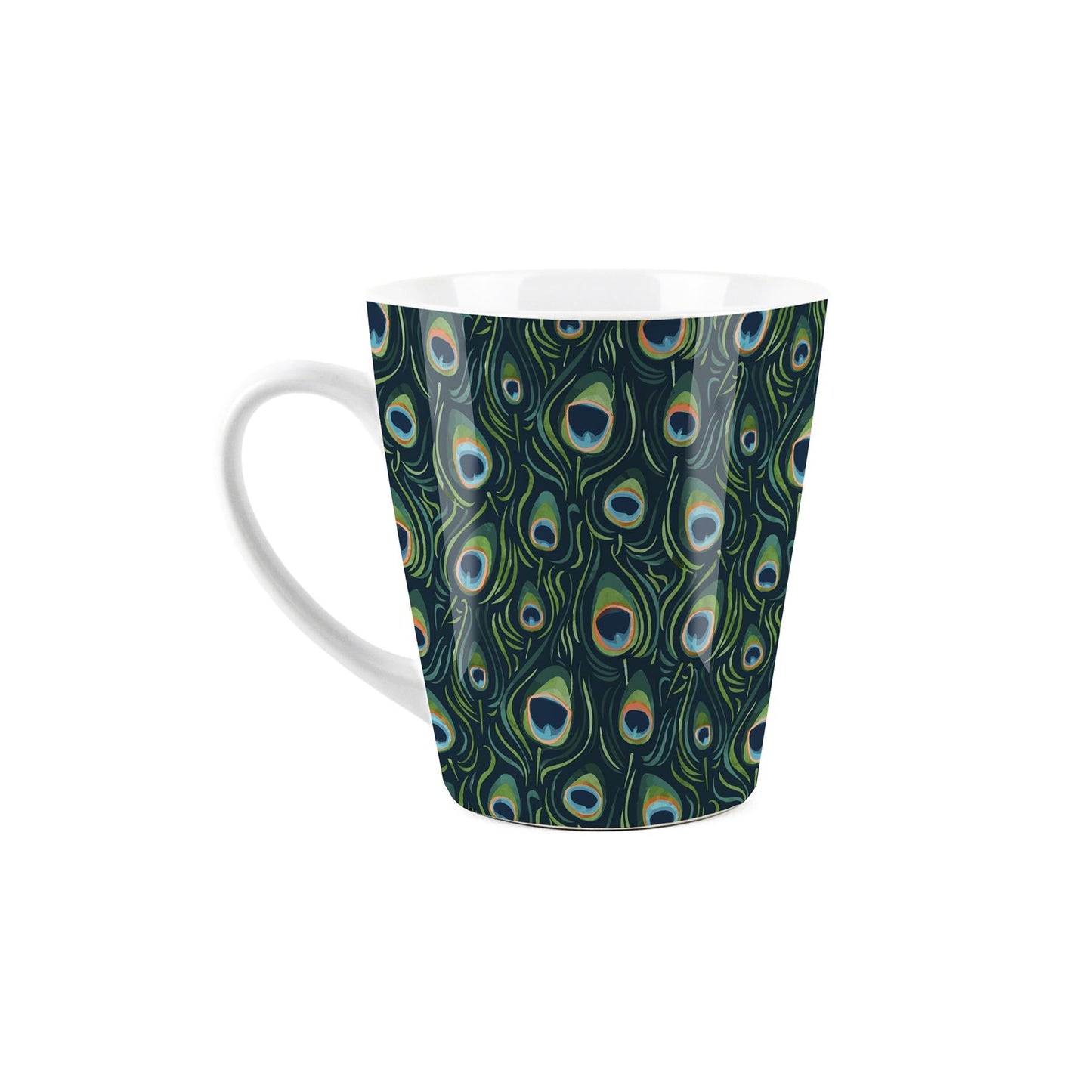Peacock Feathers Small Latte Mug