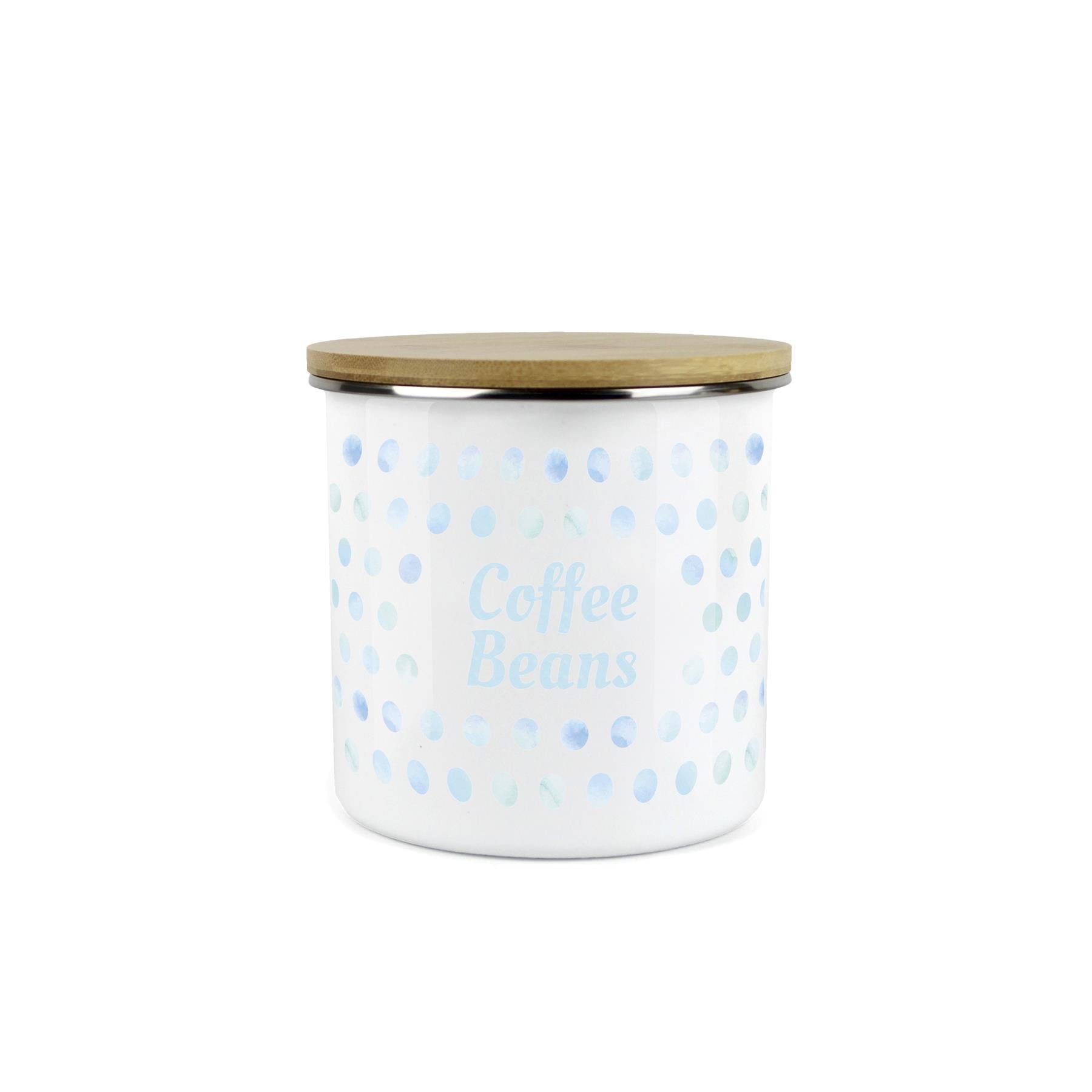 Purely Home Kitchen Polka Dot Aqua Food Storage Canister - Coffee Beans
