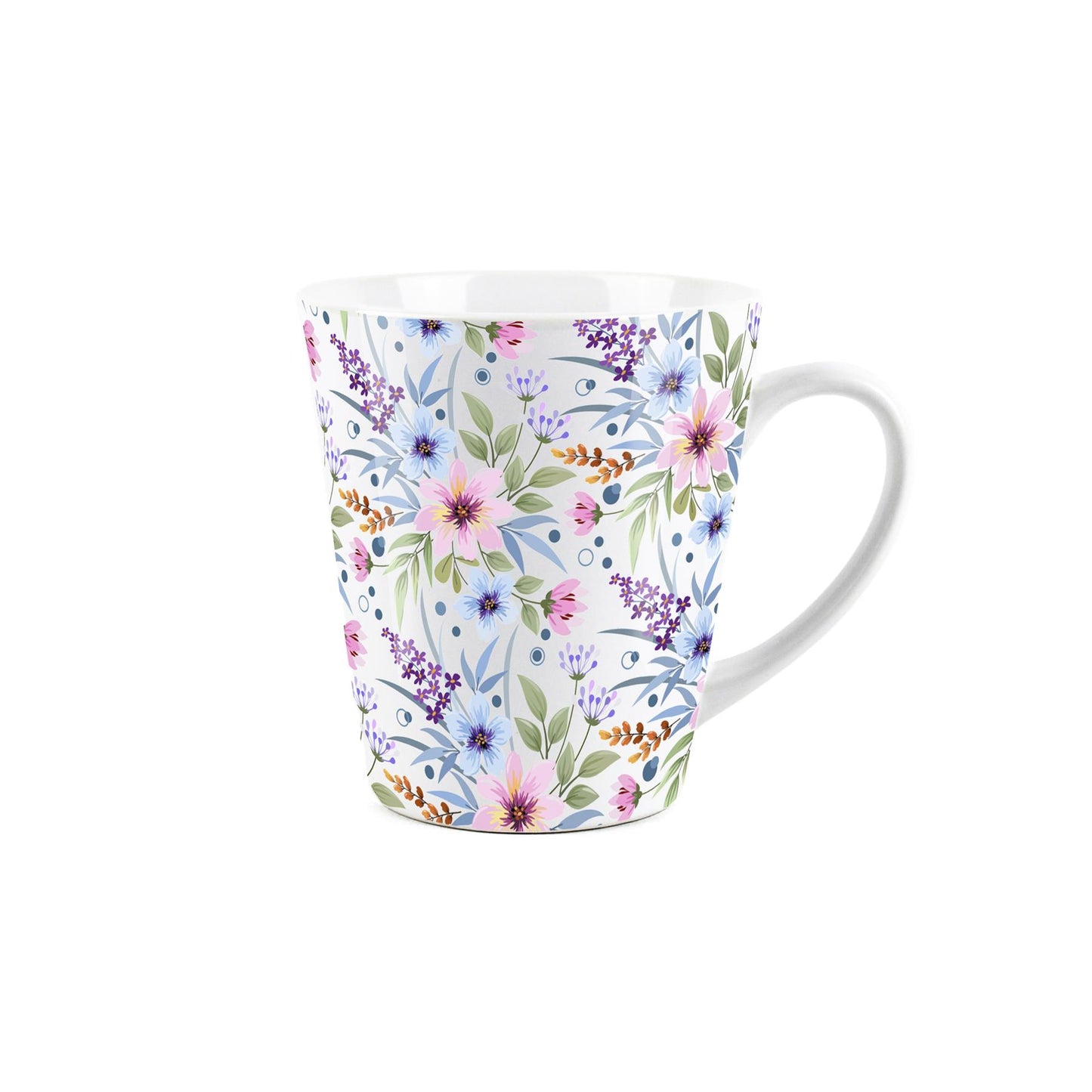 Purple Floral Small Latte Mug
