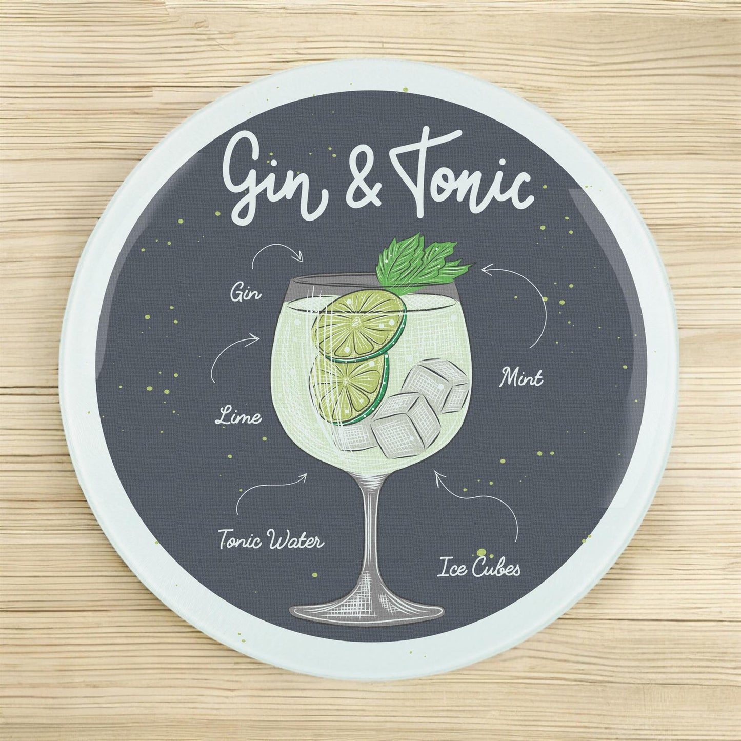 Cocktails Round Worktop Protector