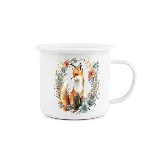 Camping companion with a sweet fox and flower design, perfect for fox and animal lovers.