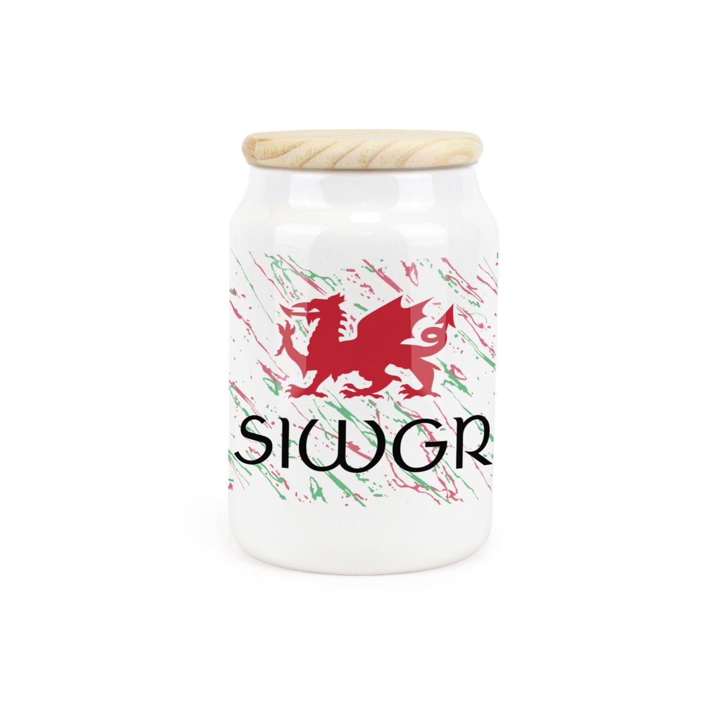 Welsh Dragon Ceramic Canister