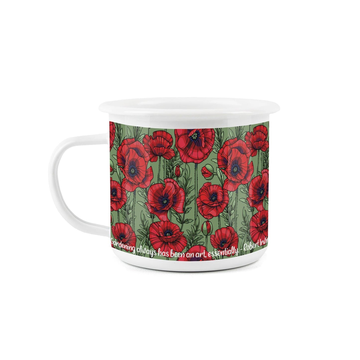 Poppies Enamel Mug
