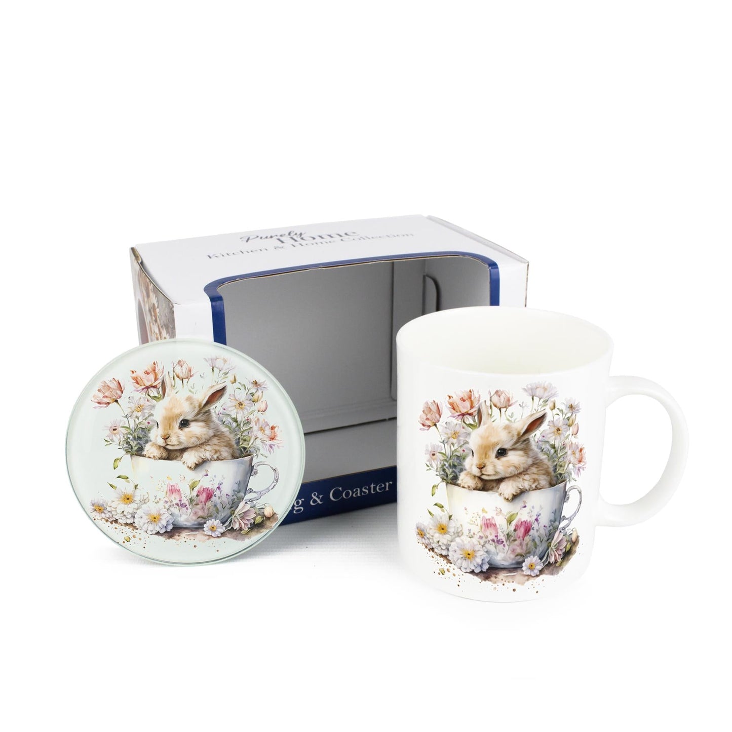 Teacup Bunny Mug & Coaster Gift Set