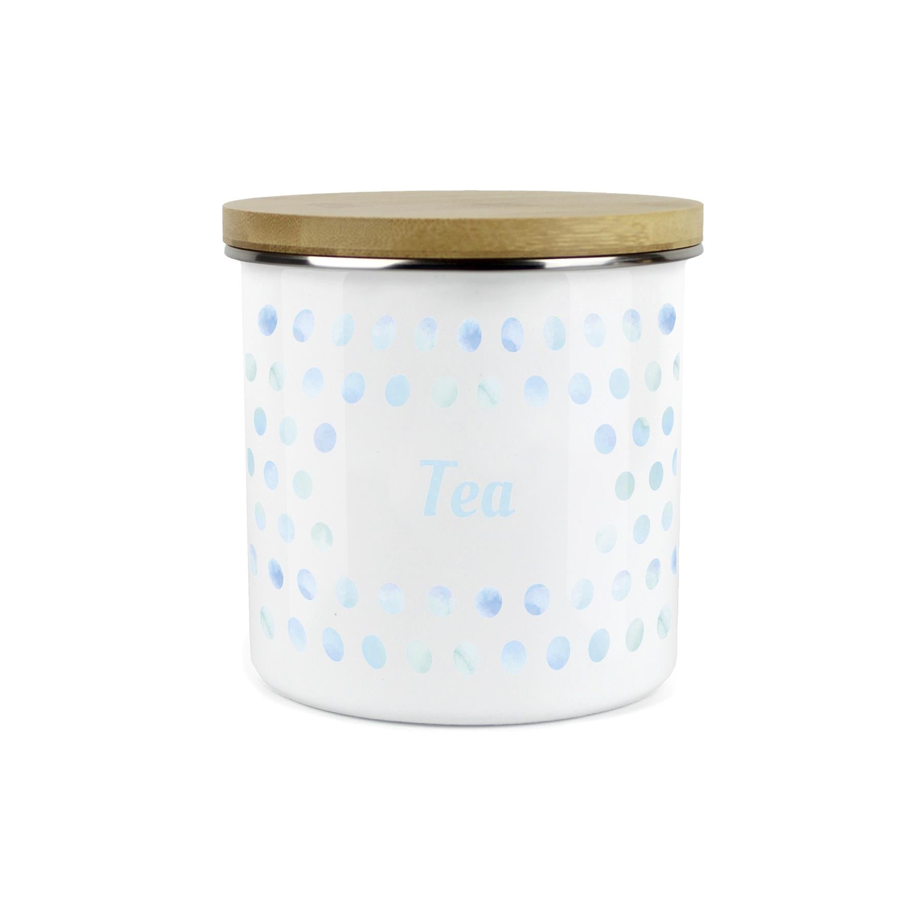 Purely Home Kitchen Polka Dot Aqua Food Storage Canister - Tea