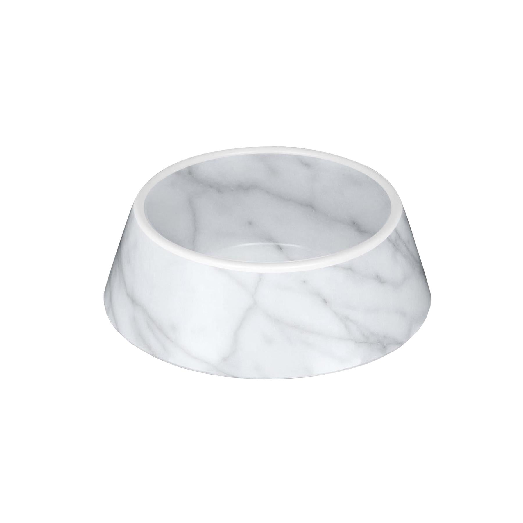 Sleek and stylish marble effect medium pet bowl