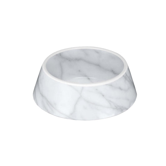 Sleek and stylish marble effect medium pet bowl