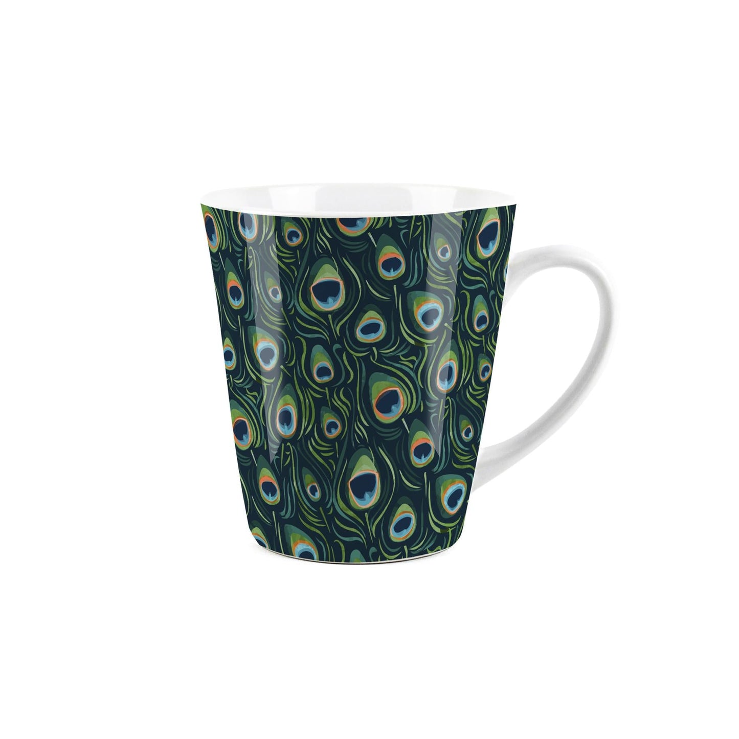 Peacock Feathers Small Latte Mug
