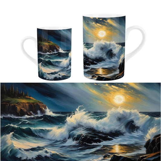 Coastal Night Time Crashing Waves  Mug