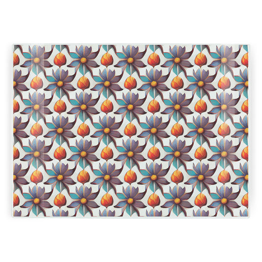 Purple Floral Tile Large Worktop Protector