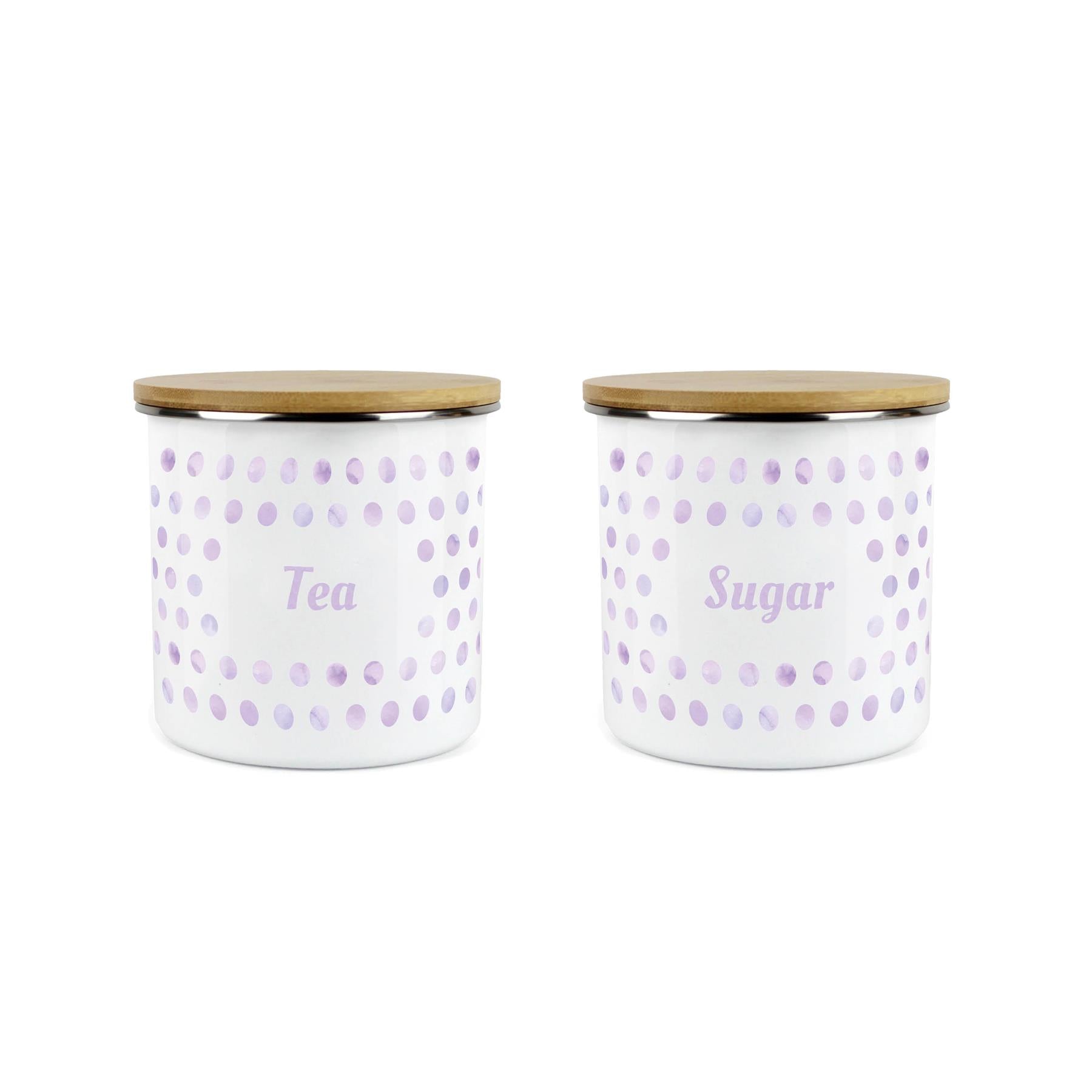 Purely Home Polka Dot Lilac 2pc Food Storage Canisters - Tea & Sugar
