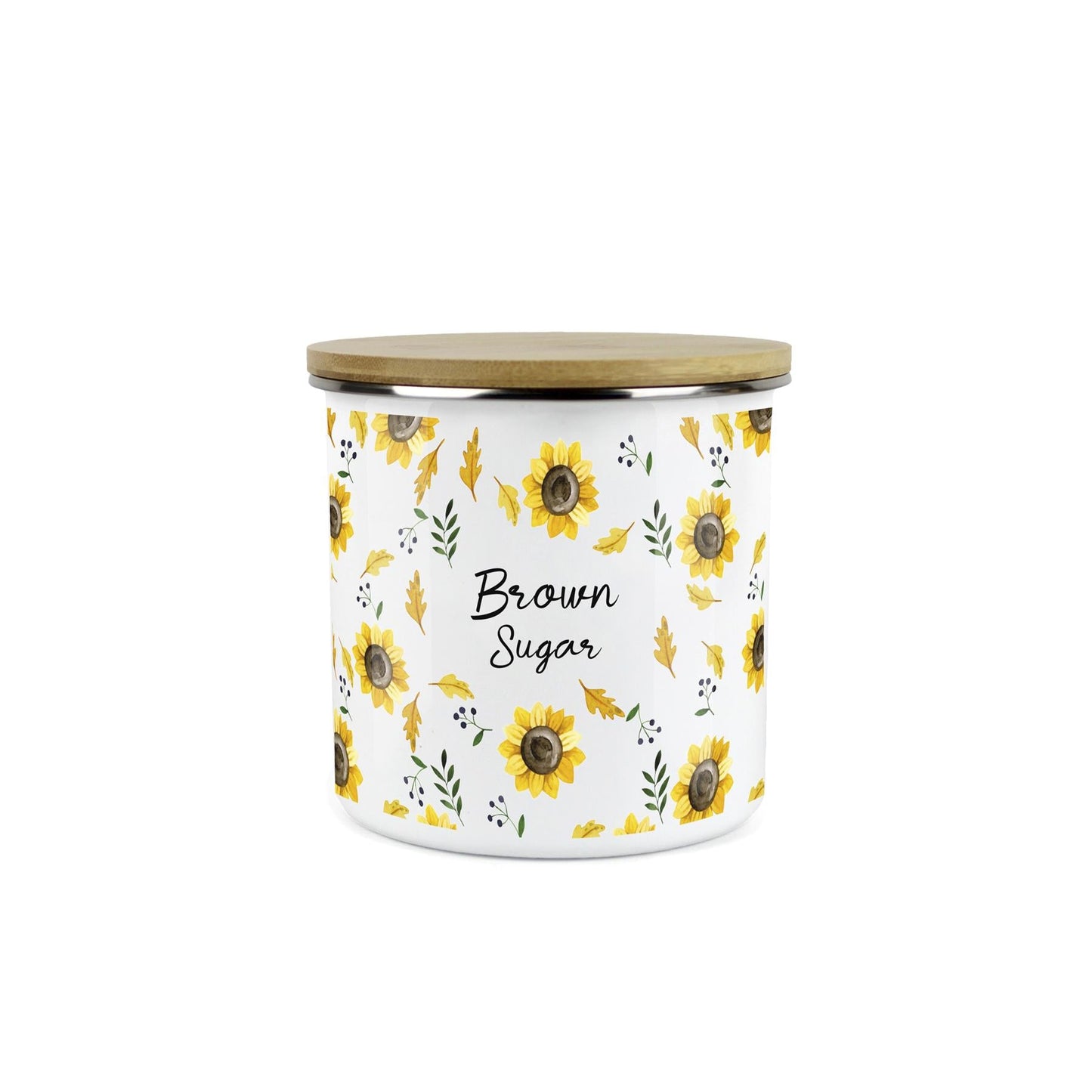 Brown Sugar Storage Canister - Sunflowers Yellow Kitchen Storage Jar