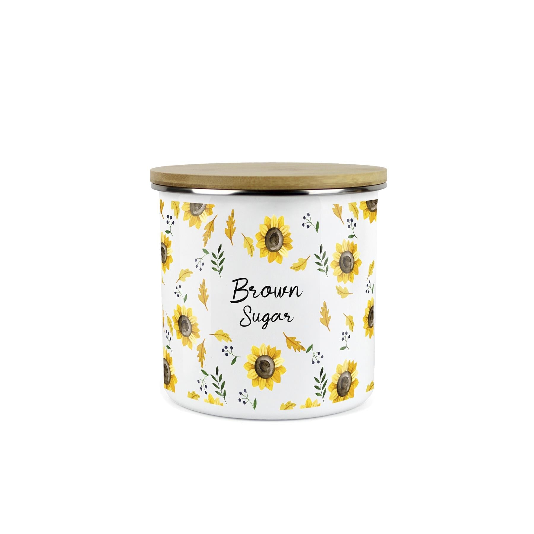 Brown Sugar Storage Canister - Sunflowers Yellow Kitchen Storage Jar