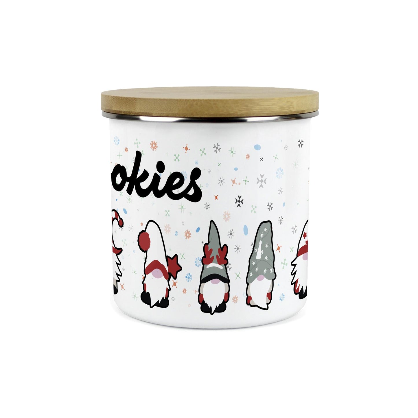 Christmas Gonks Cookie Large Enamel Canister