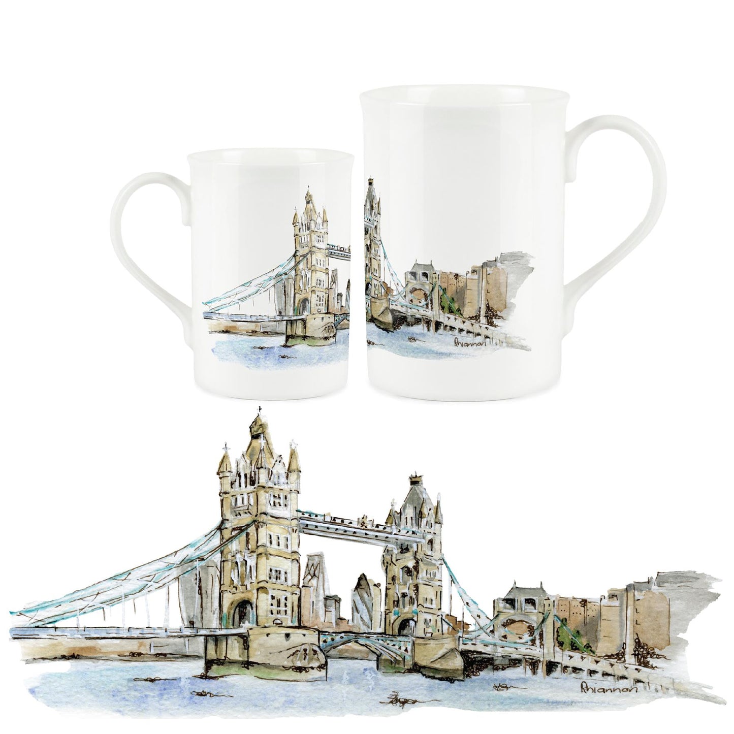 Tower Bridge Mug by Rhiannon Chauncey