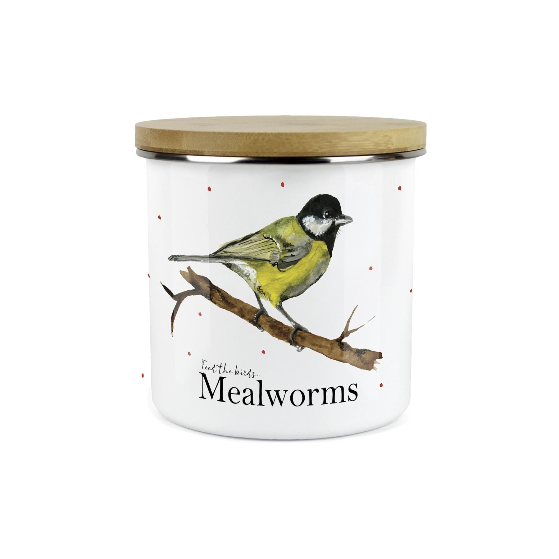Purely Home Canister - Mealworms Bird Feed Enamel Airtight Storage Canister