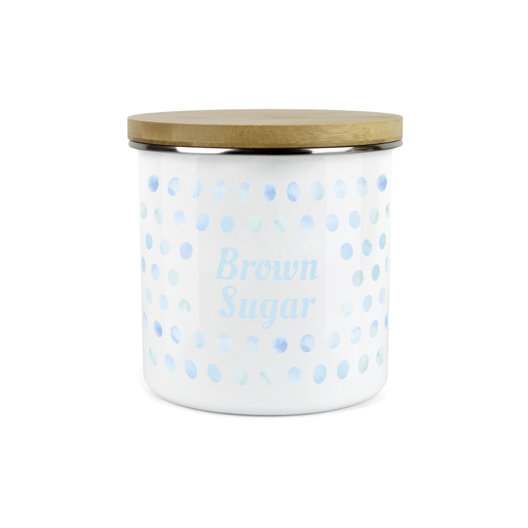 Purely Home Kitchen Polka Dot Aqua Food Storage Canister - Brown Sugar