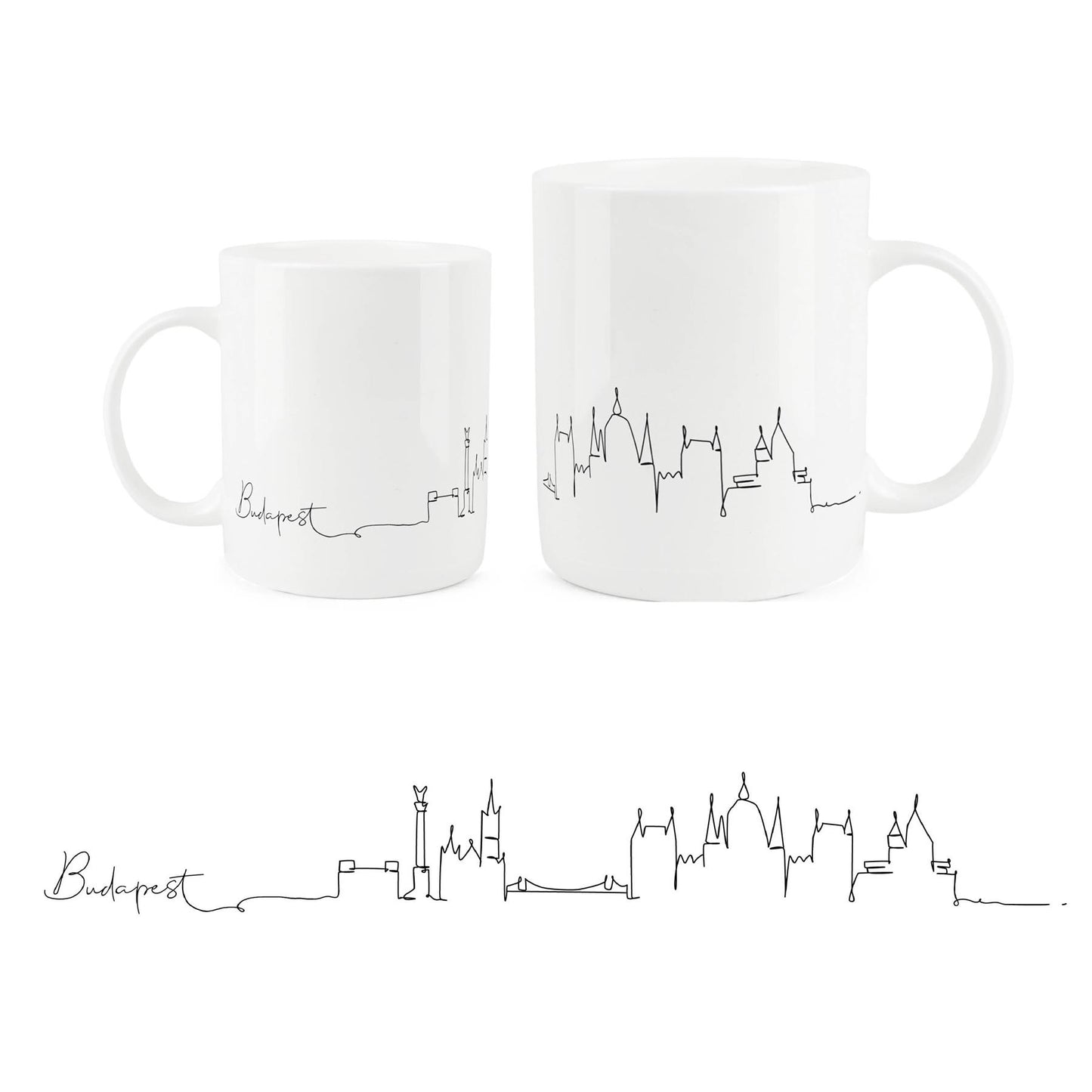 Sophisticated bone china mug showcasing the historic Edinburgh skyline.