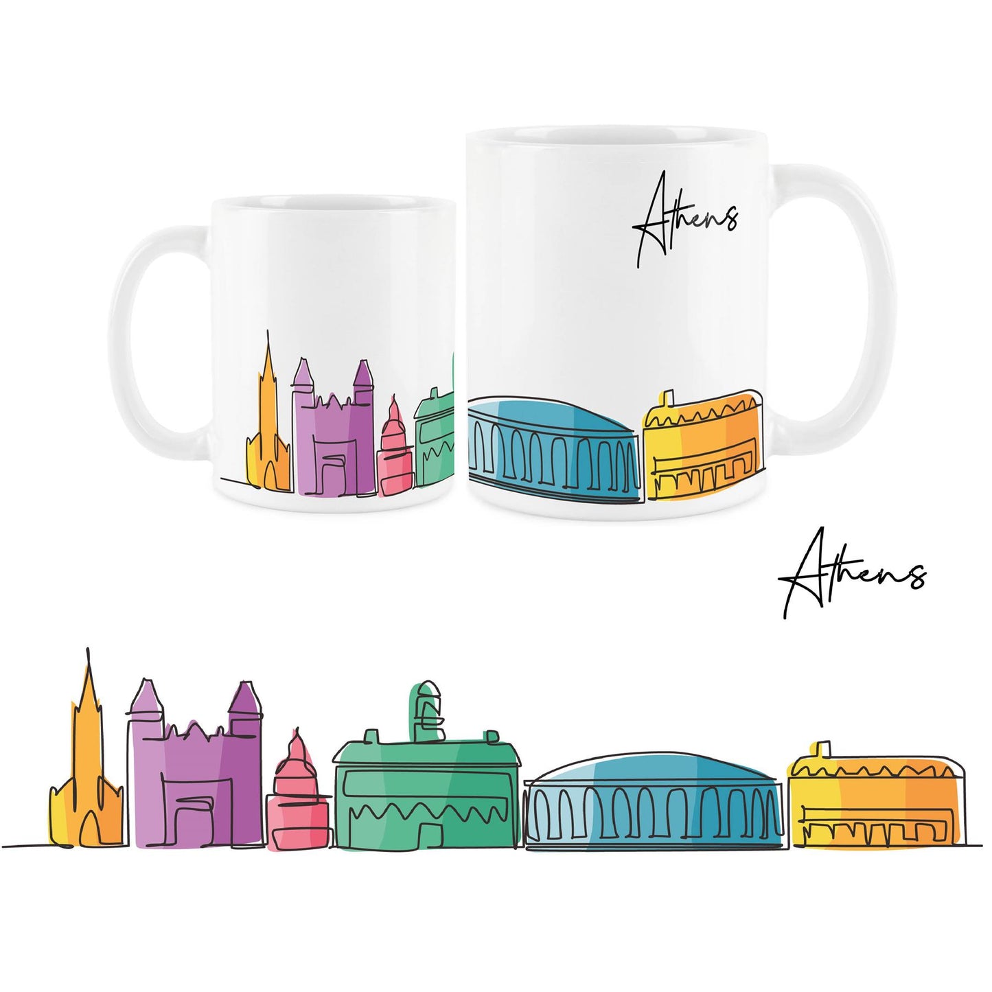 Colourful City Skyline Mug