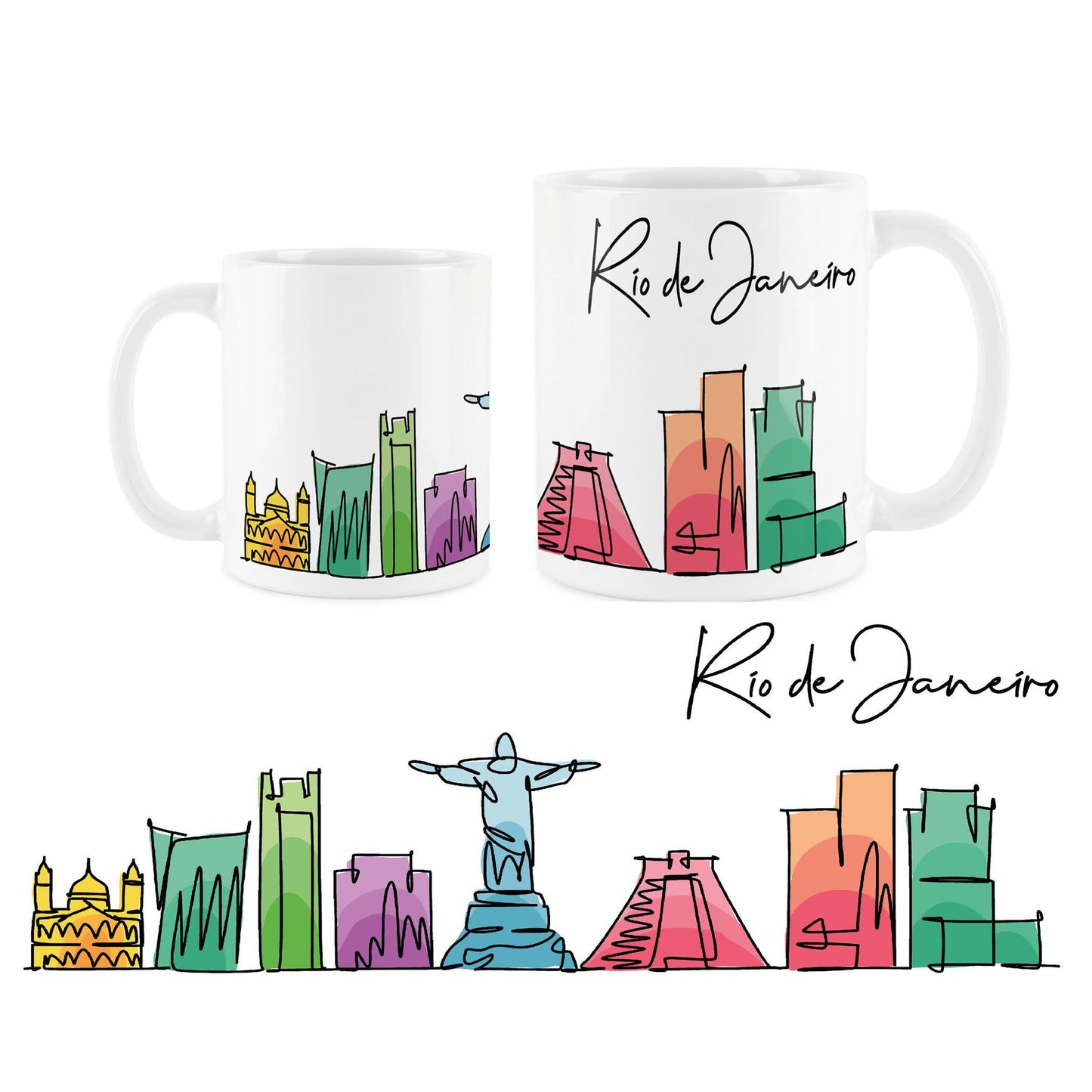 Colourful City Skyline Mug