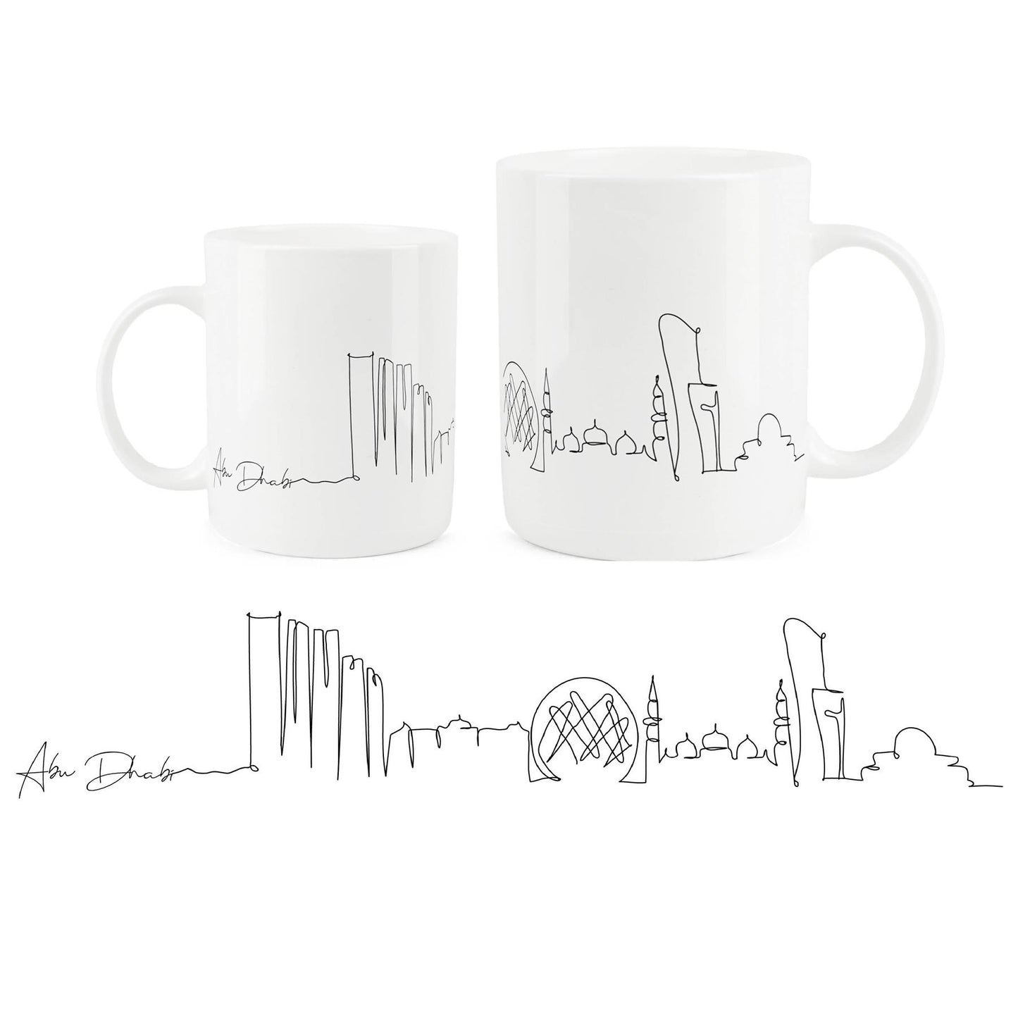 Sleek bone china mug highlighting the futuristic Tokyo skyline.