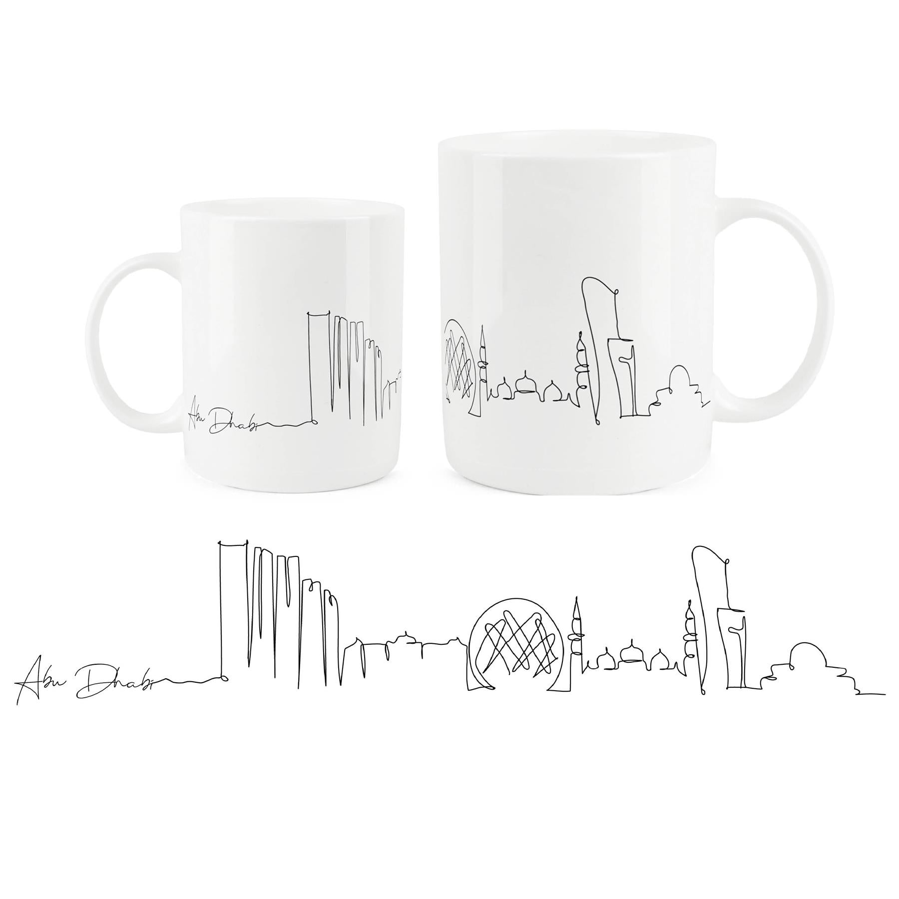 Sleek bone china mug highlighting the futuristic Tokyo skyline.