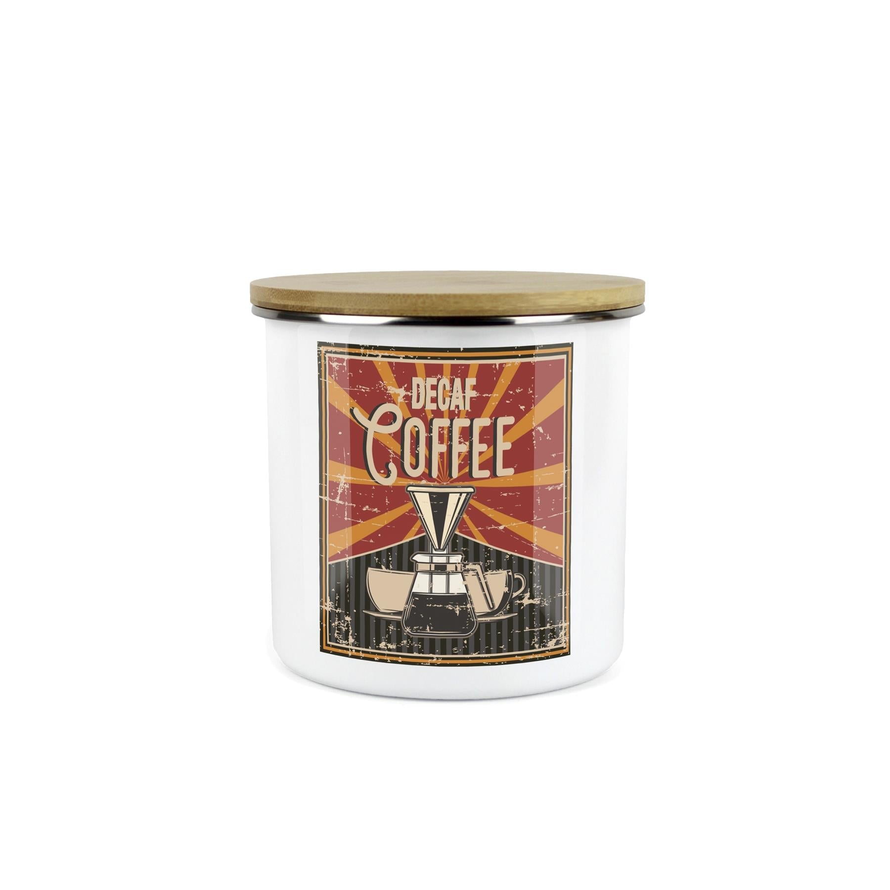 Retro 60s Diner Decaf Coffee Canister - Kitchen Storage Jar