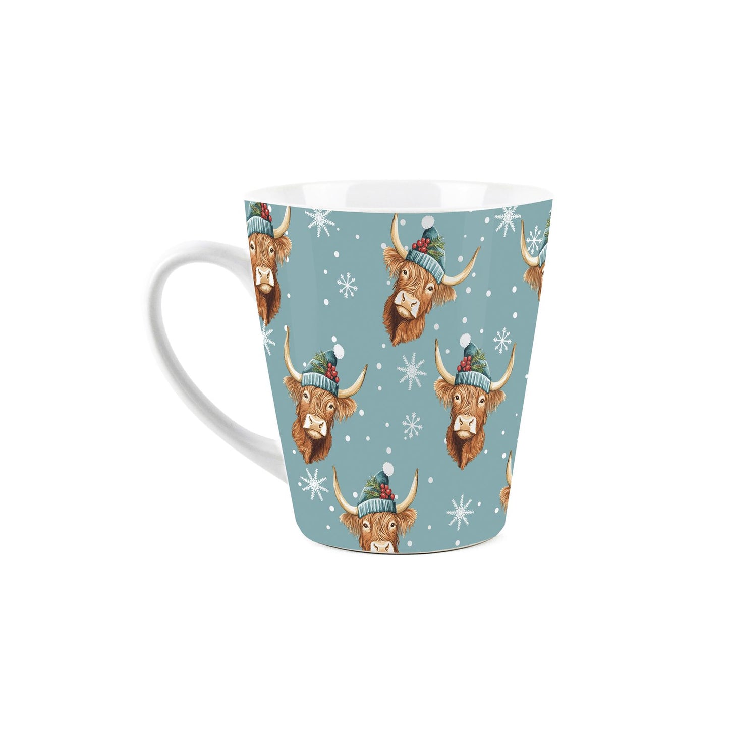 Highland Cows & Snowflakes Small Latte Mug