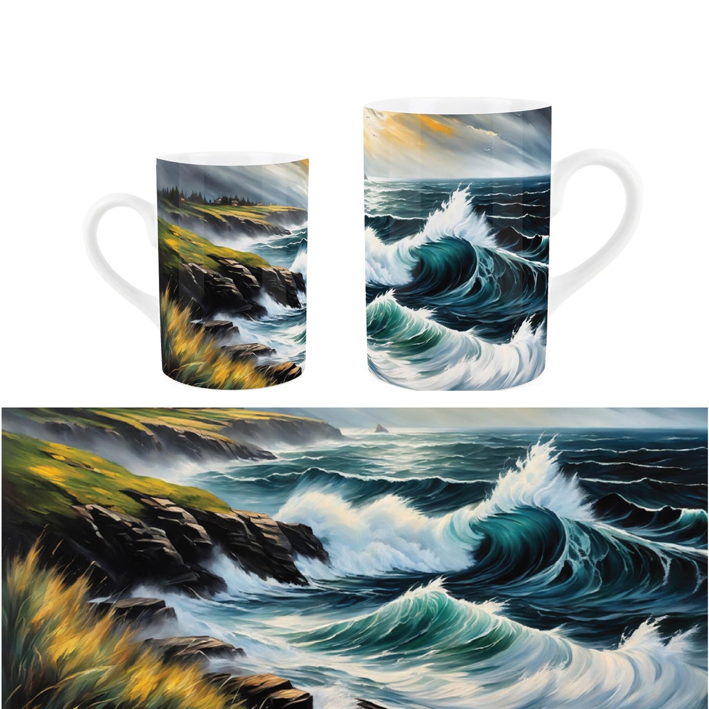 Coastal Evening Crashing Waves  Mug
