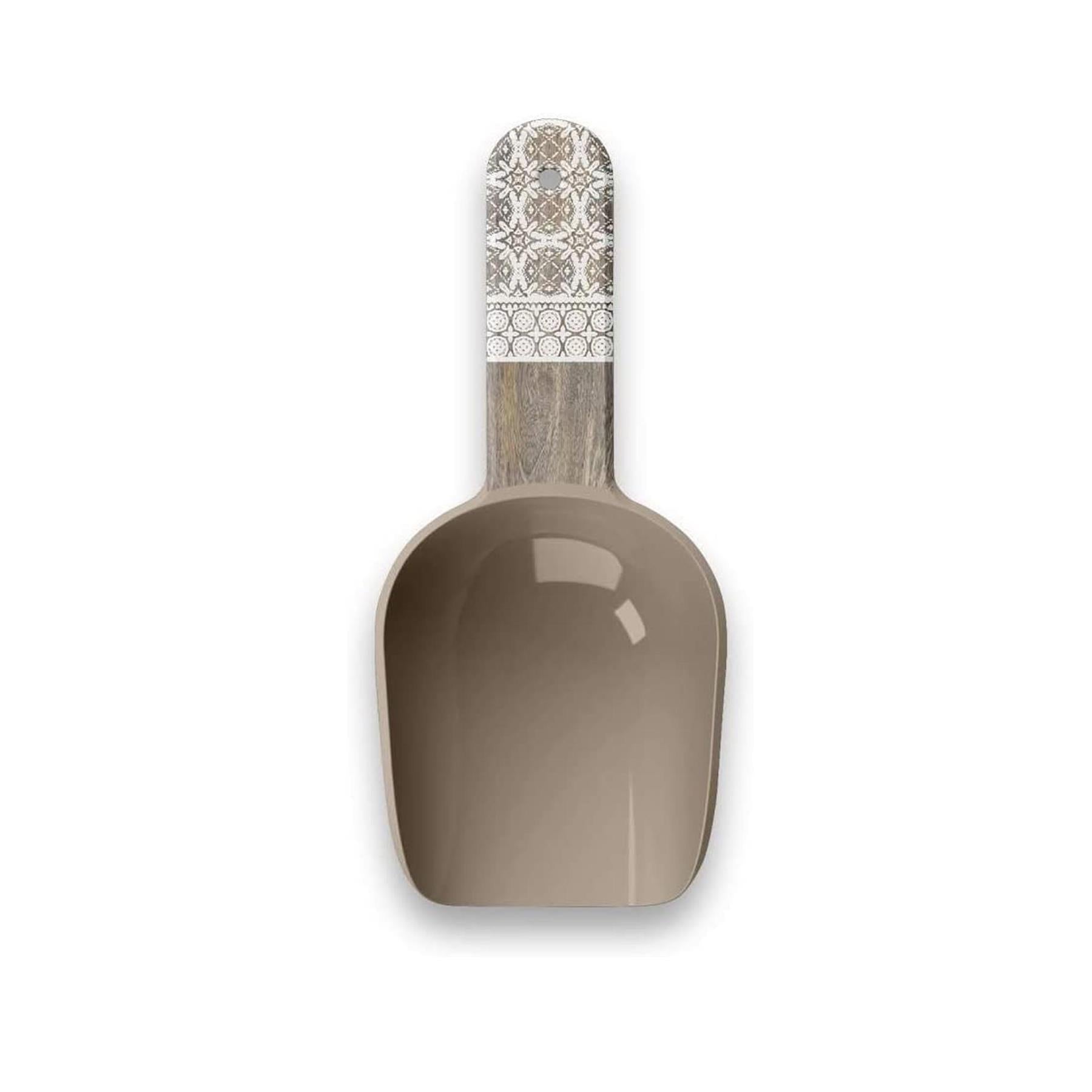 Moroccan Wood patterned pet scoop.