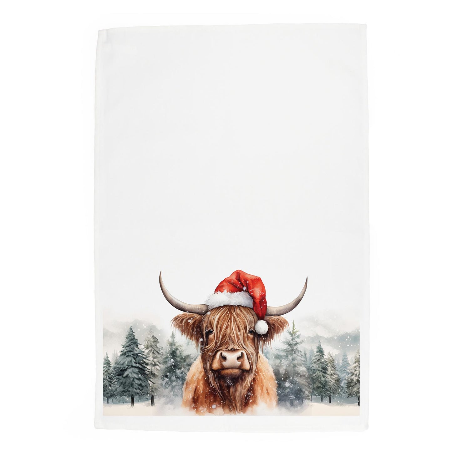 Christmas Highland Cow Tea Towel