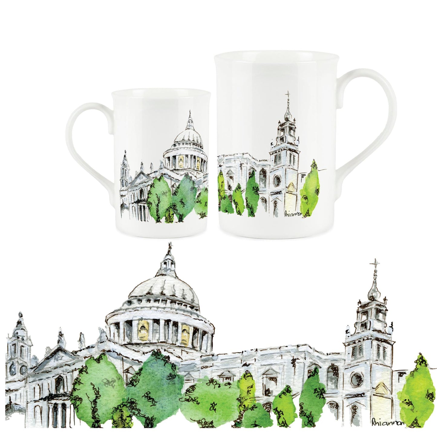 St Paul's Cathedral Mug by Rhiannon Chauncey