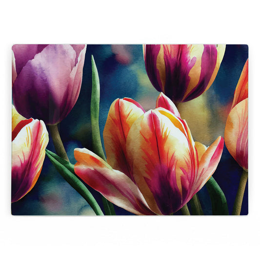 Painted Tulips Large Smooth Worktop Protector