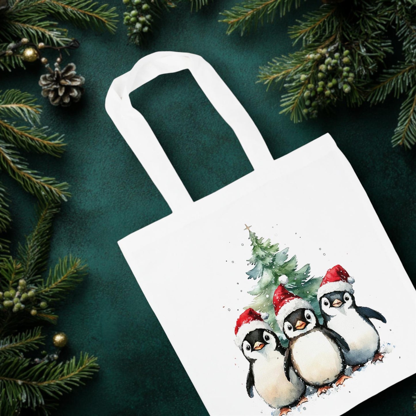 Christmas Penguins Tote Bag