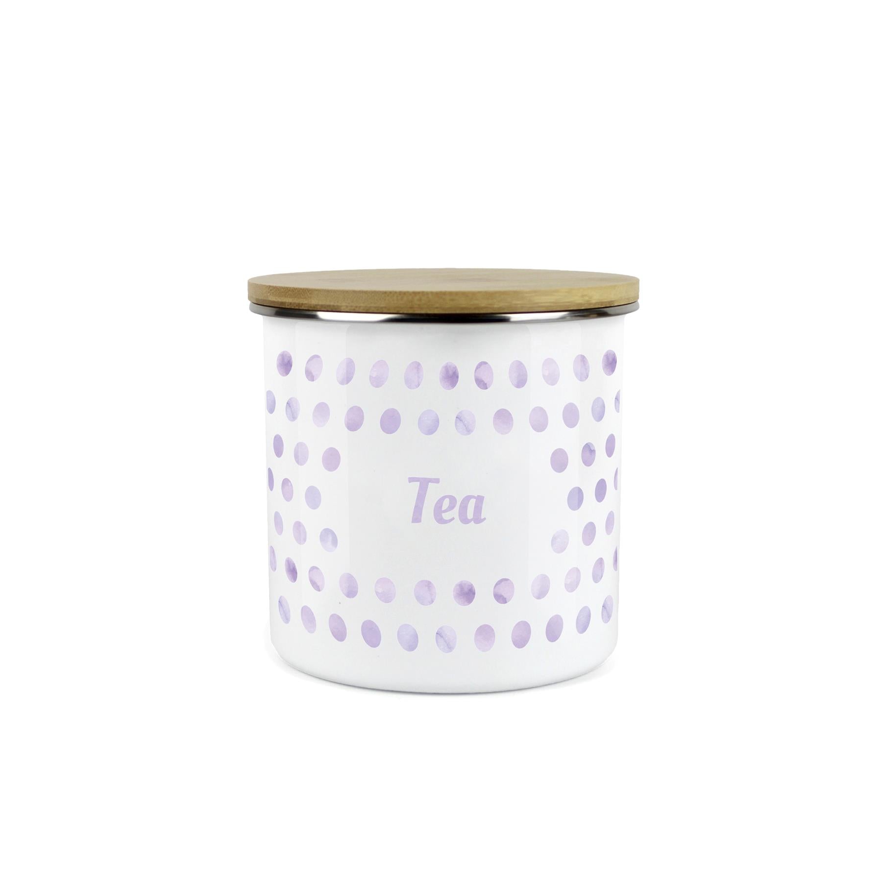 Purely Home Kitchen Polka Dot Lilac Food Storage Canister - Tea