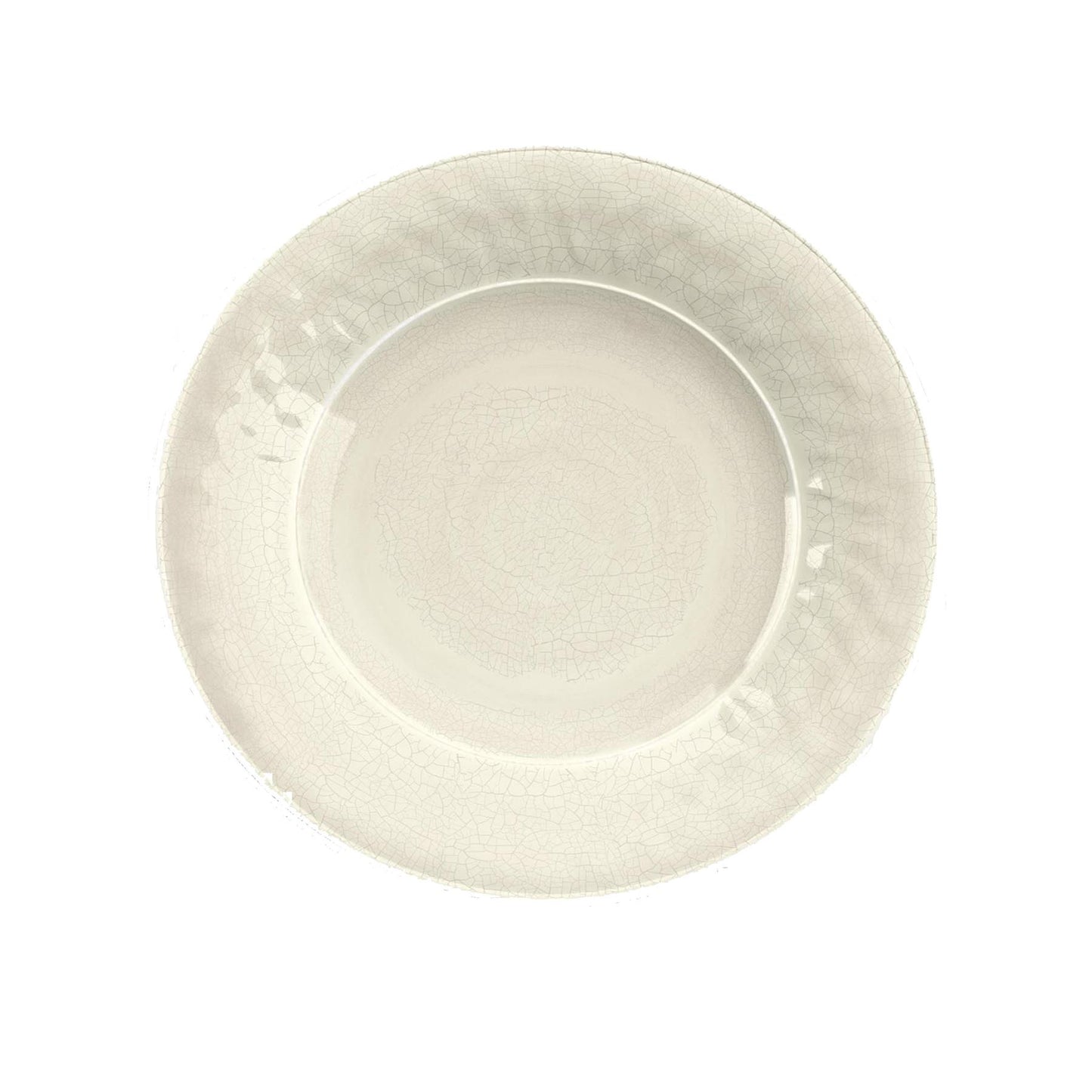 White melamine side plate  with crackle glaze finish.