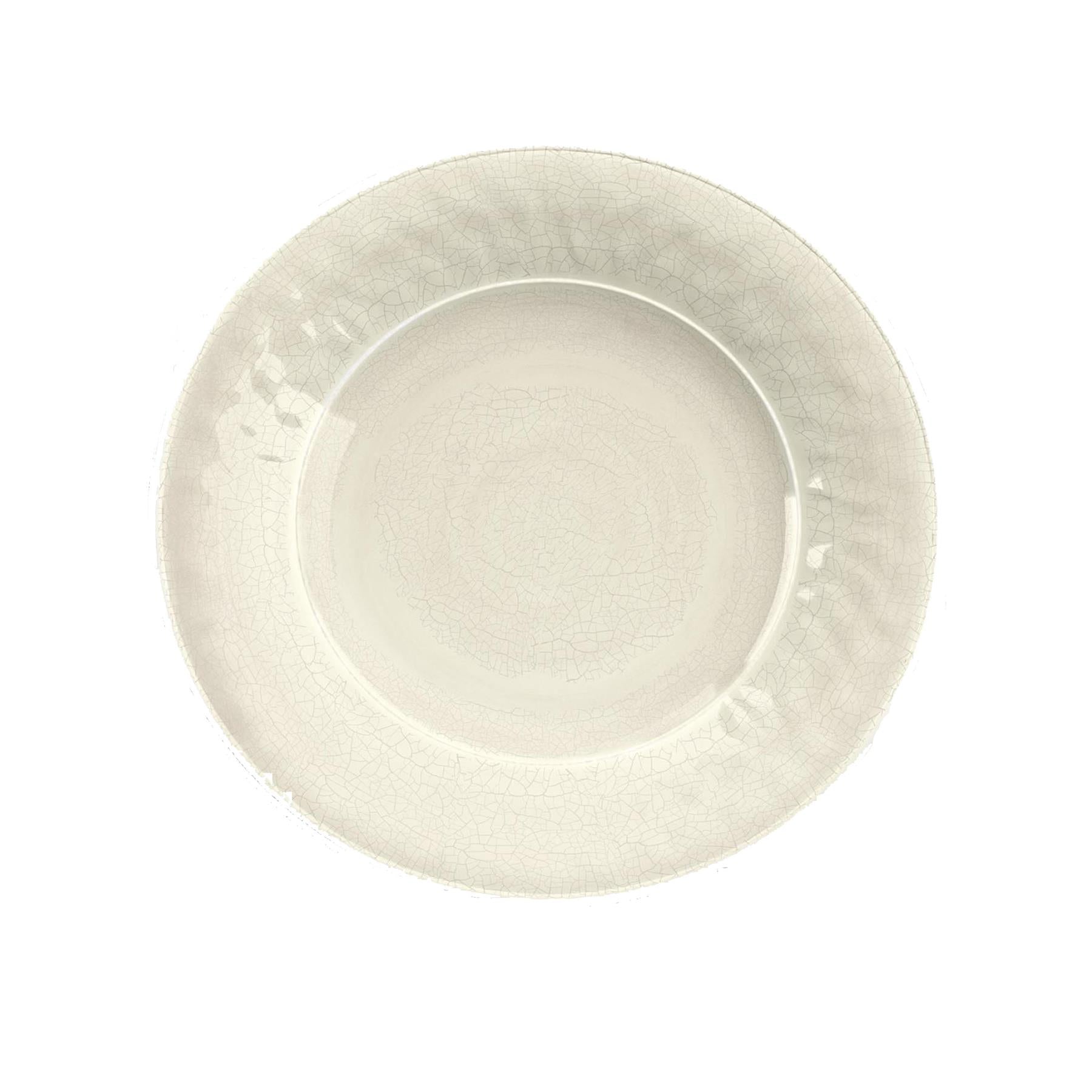 White melamine side plate  with crackle glaze finish.
