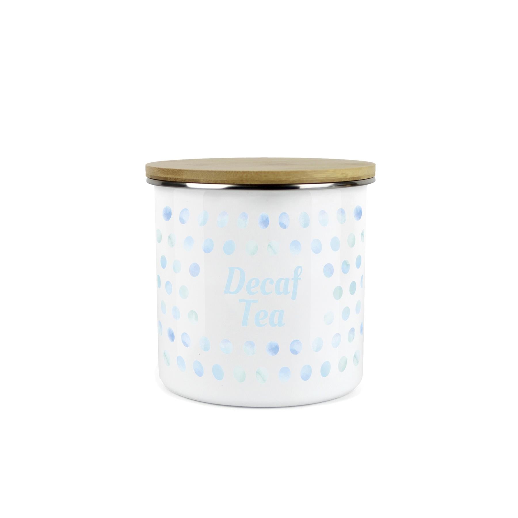 Purely Home Kitchen Polka Dot Aqua Food Storage Canister - Decaf Tea