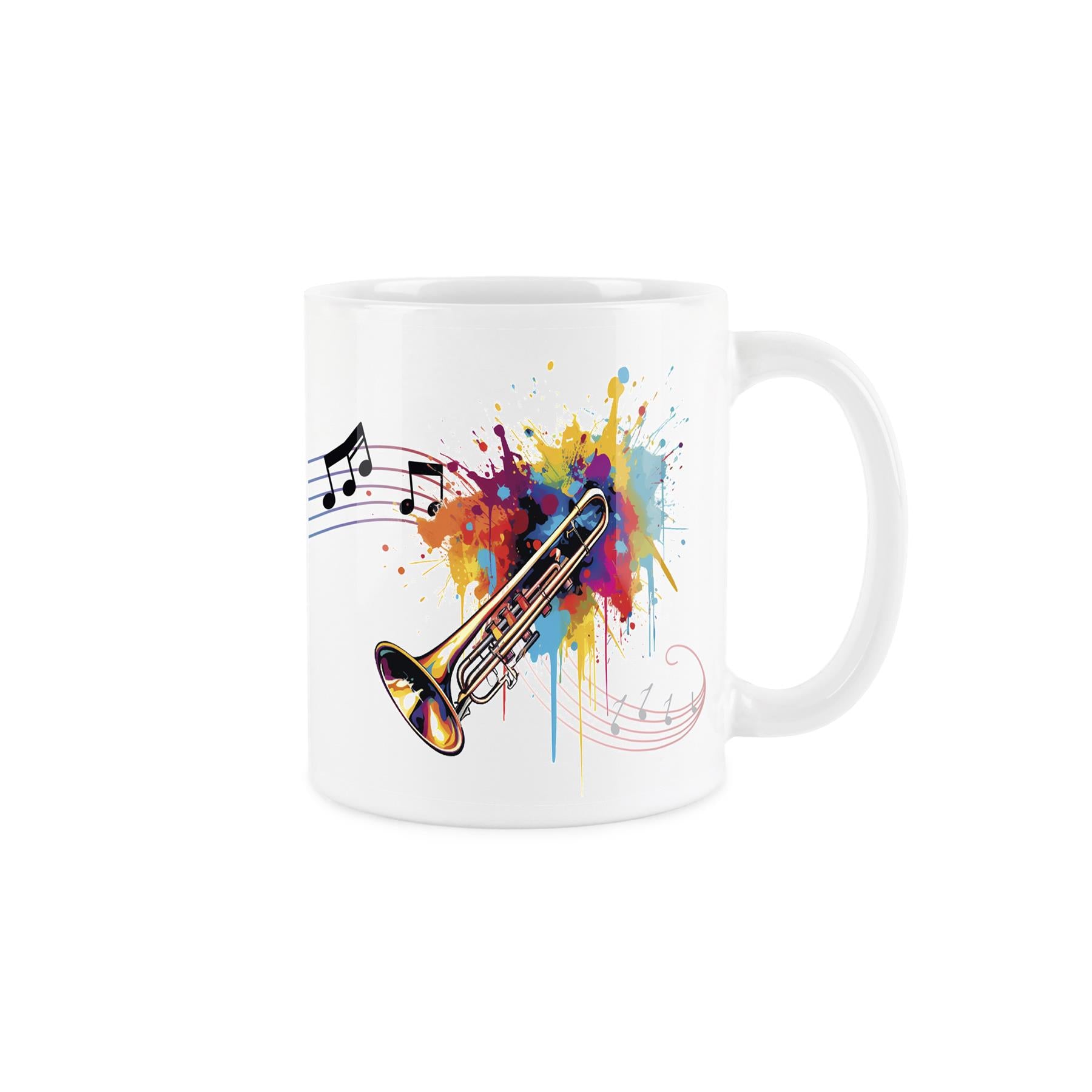 Illustrative rainbow colour design of  guitar on a ceramic mug