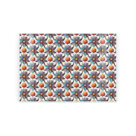 Textured worktop protector with floral tile design.