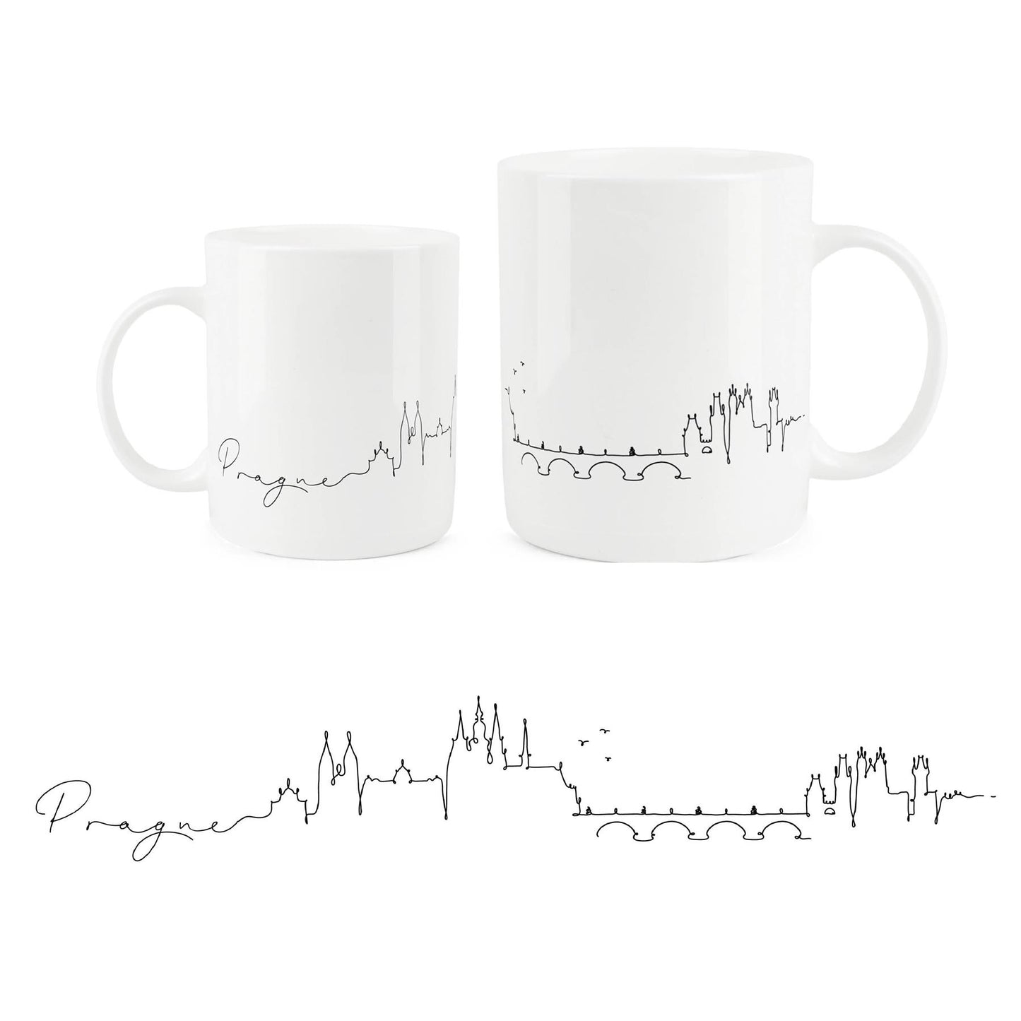 Contemporary bone china mug featuring the iconic Berlin skyline.