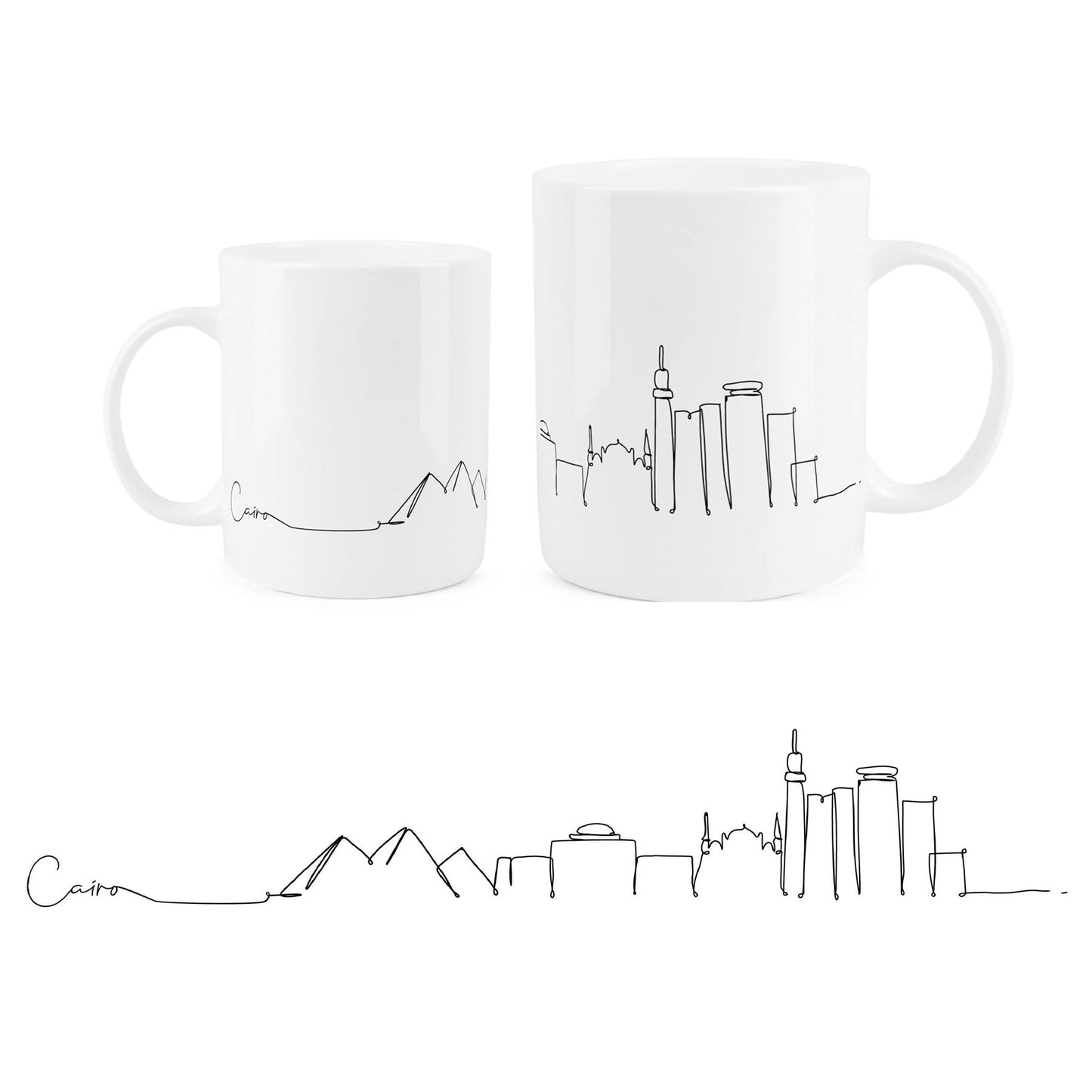 Sophisticated bone china mug with the majestic Athens skyline.